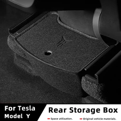 For Tesla Model 3 Model Y Rear Center Console Organizer Tray Flocking For Tesla Model3 Storage Box ModelY Case Accessories