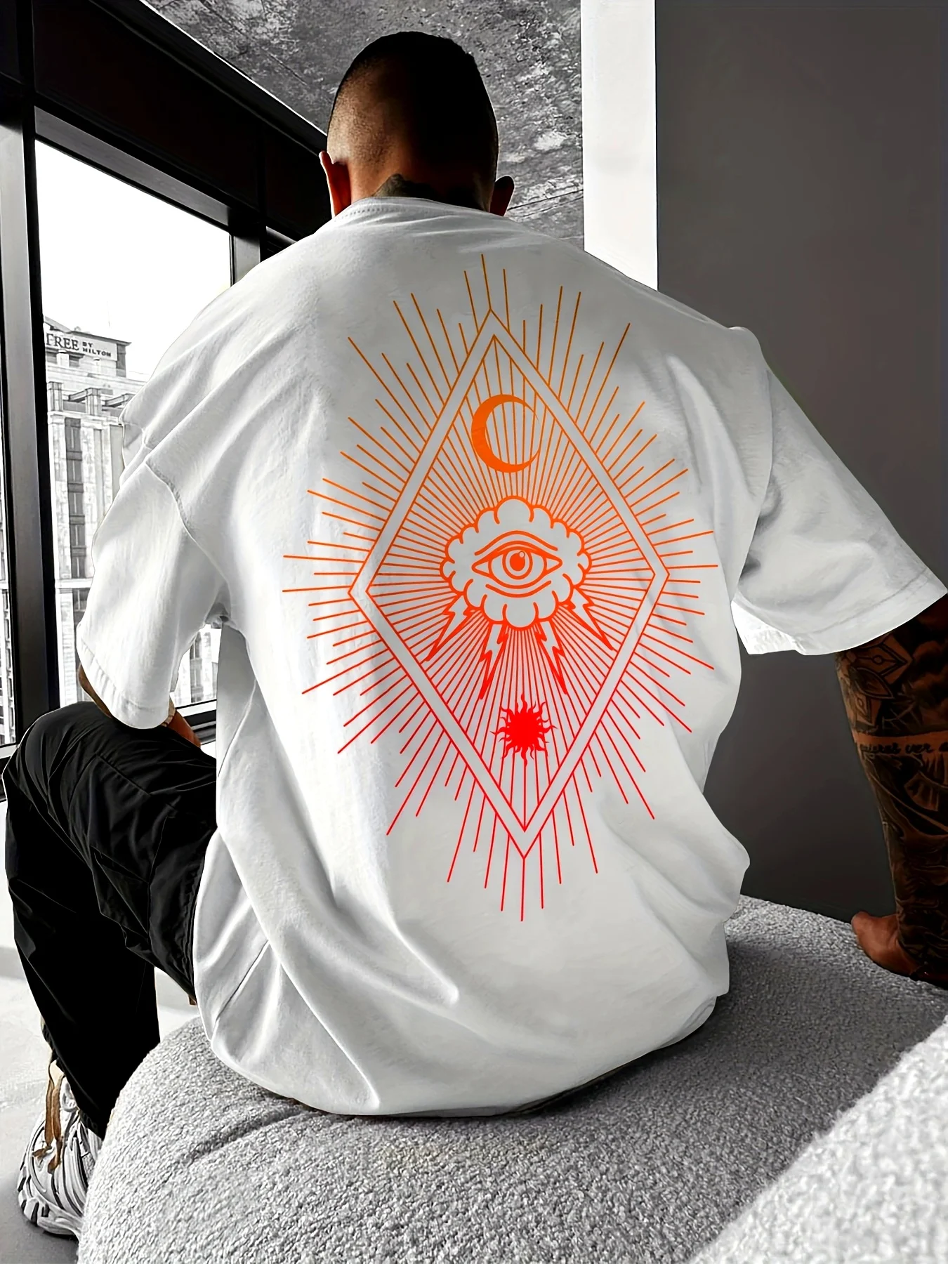Mystical All-Seeing Eye Gradient Print on Premium Soft 100% 