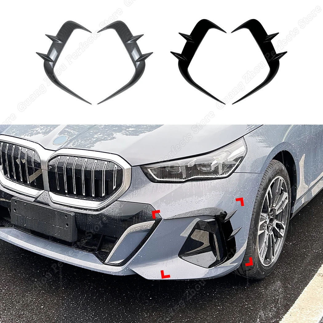 For BMW 5 Series I5 Front Bumper Side Spoiler Splitter Canard G60 G61 M-Sport 2023 2024 Car Front Wind Knife BodyKit Accessories