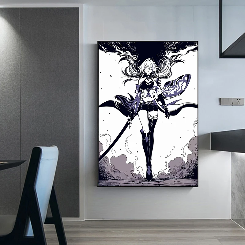 Game Honkai Star Rail Acheron Character Poster Acheron Prints Canvas Painting Star Rail Wall Art Pictures Home Room Decoration