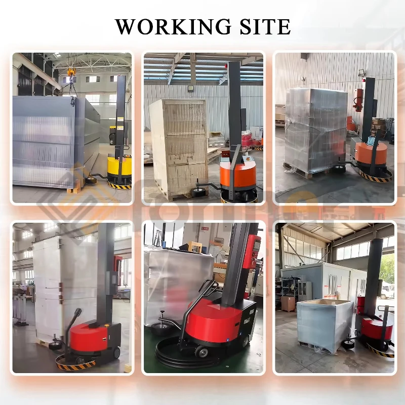 Industrial Pallet Wrapper Machine, Robot Pallet Stretch Wrapper, Self Propelled Type for Irregular Size Cargo Packing Customized