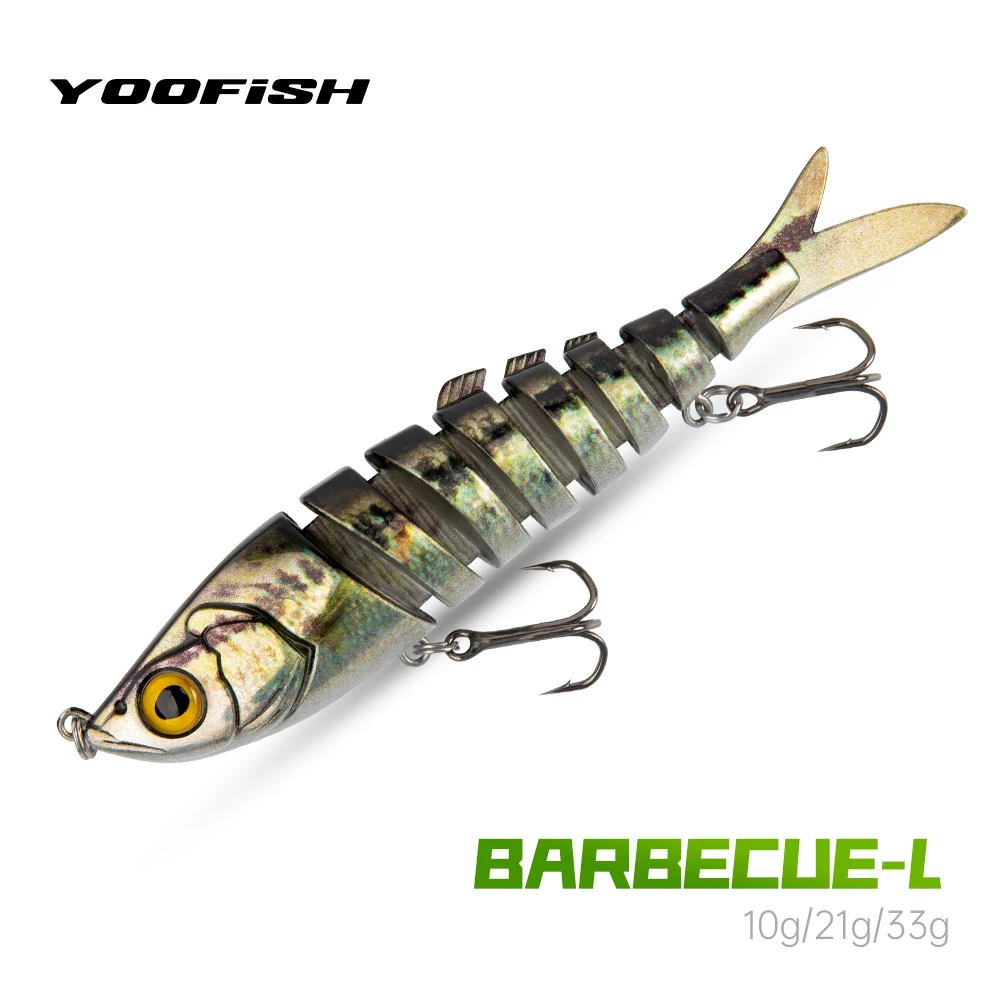 Image of YOOFISH Angelköder Barbecue-L Mehrgelenk-Abschnitte Köder 90 mm 120 mm 140 mm 8 Abschnitte künstliche harte Meeresschwimmköder