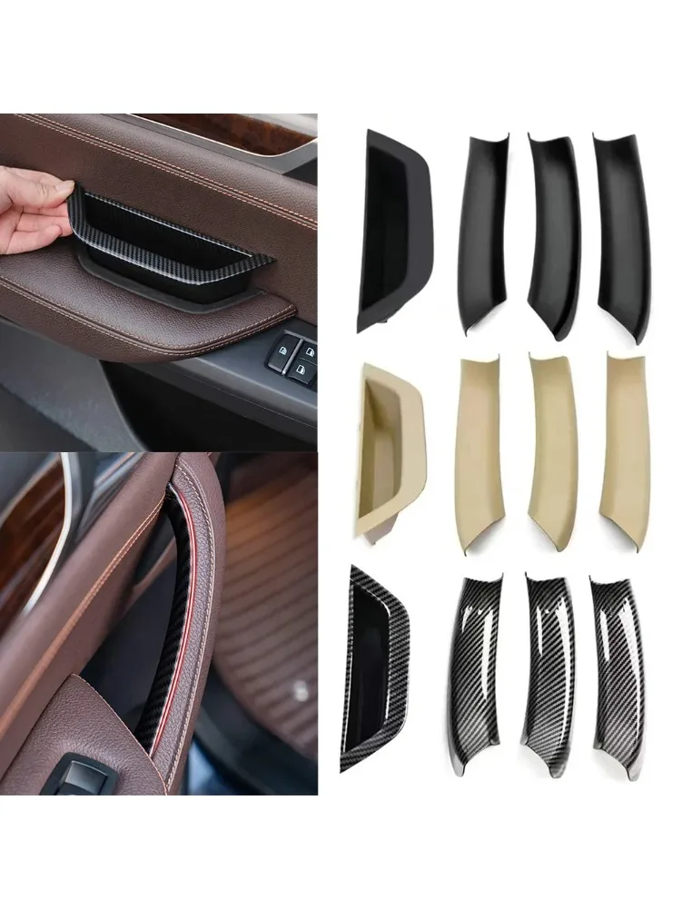 4 szt. Wewnętrzne klamki drzwi samochodowych LHD/RHD do BMW X3 X4 F25 F26 2010-2016, zamiennik paneli wewnętrznych, ABS — 2