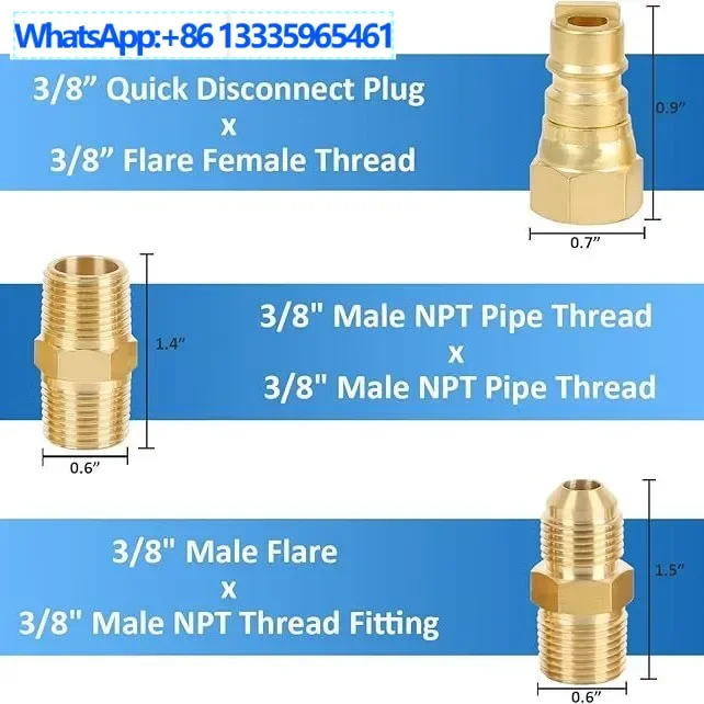 

2Pcs 3/8 Natural Gas Quick Connect Kit LP Propane Gas Hose Quick Disconnect Kit