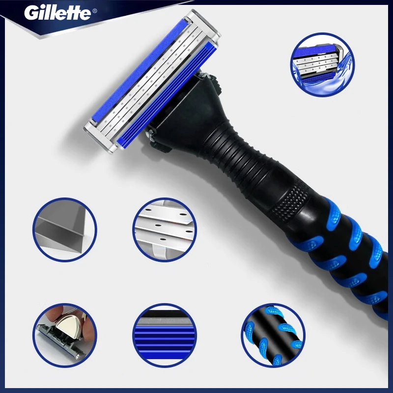 Gillette Vector 3 Shaver Manual Razor 3-Layers Blade Beard Hair Removal Shaving Machine For Men's Face Safety Shaving Original