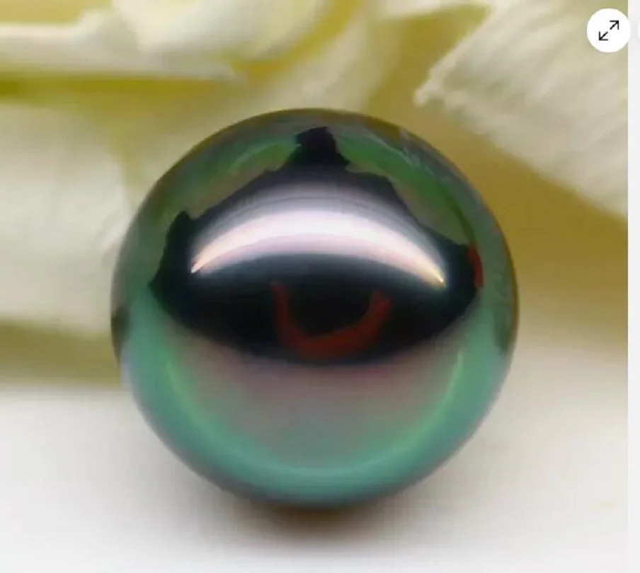 Customized Jewelry7-8mm natural south sea Tahitian black green round loose pearl undrilled