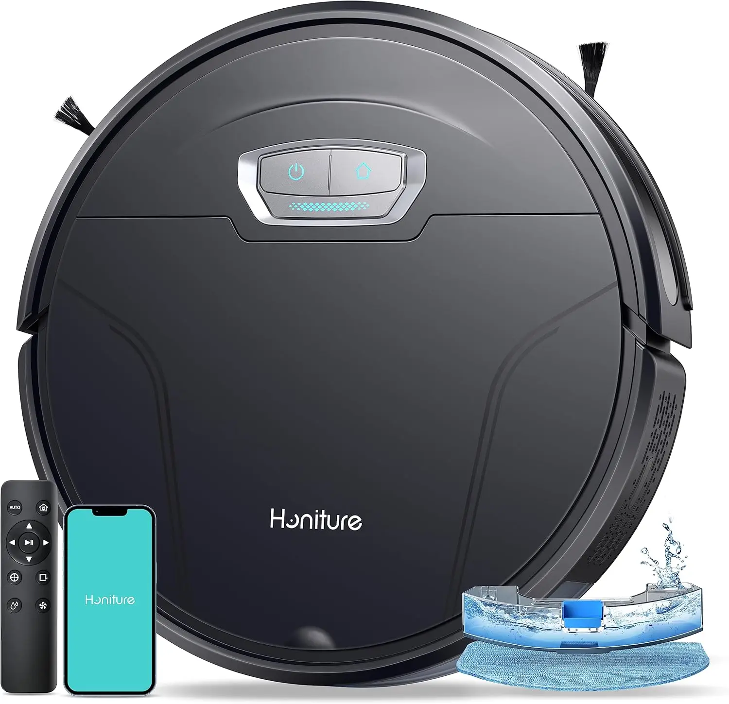 

Robot Vacuum and Mop Combo, 4500pa Strong Suction Robot Vacuum Cleaner with Self-Charging, 180Mins Run, App&Remote&Voic