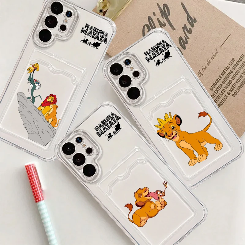 

The Lion King Disney Cartoon For Samsung A73 A72 A54 A71 A52 A53 A32 A22 A14 A13 A23 5G Photo Card Bag Transparent Back