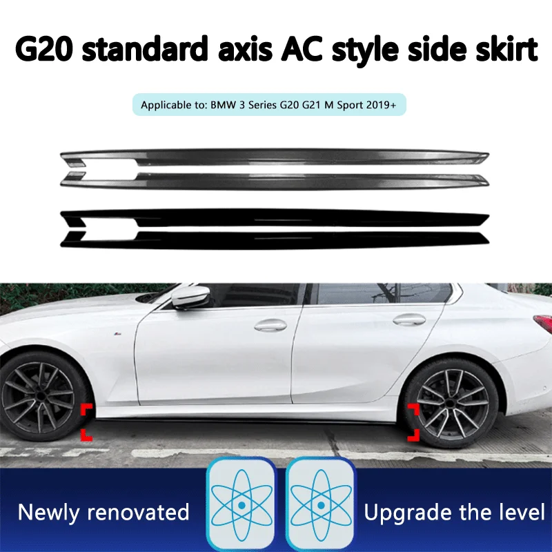 Passend für BMW 3er G20 G21 M Sport Standardachse AC Modell 2019+ Seitenschweller Spoiler kleiner Umfangs-Spoiler Modifikationszubehör