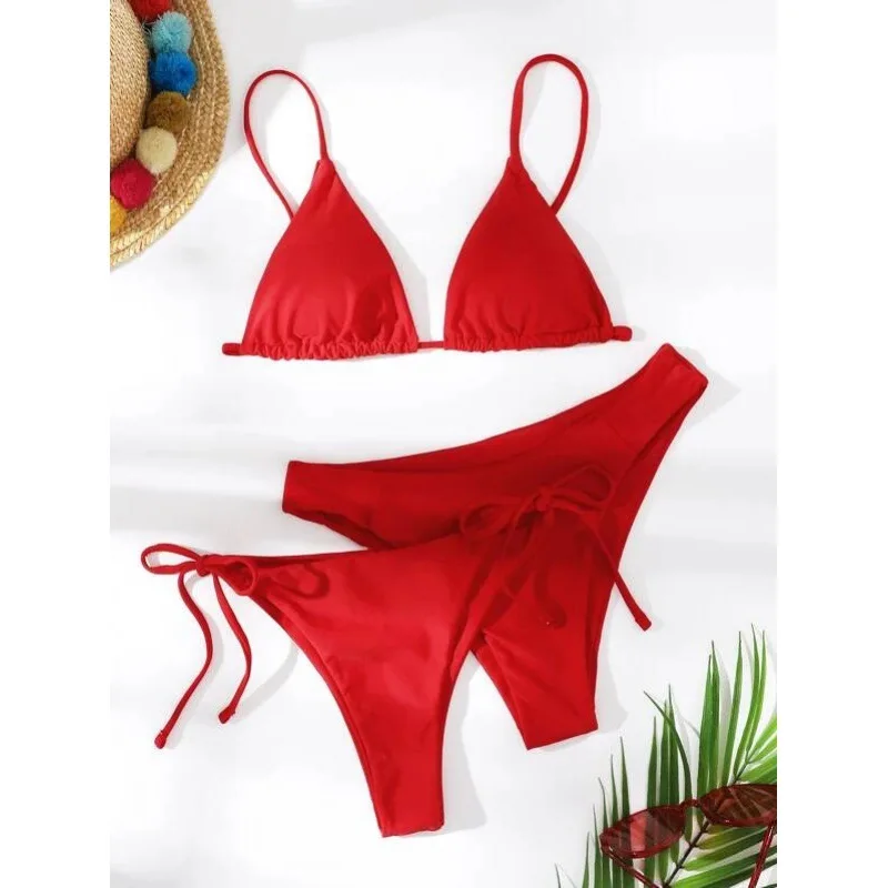 Multicolor Solid Bikini 3Pcs Set, Women's Split Swimwear, New Fashion Bathing Suit Hot Sale