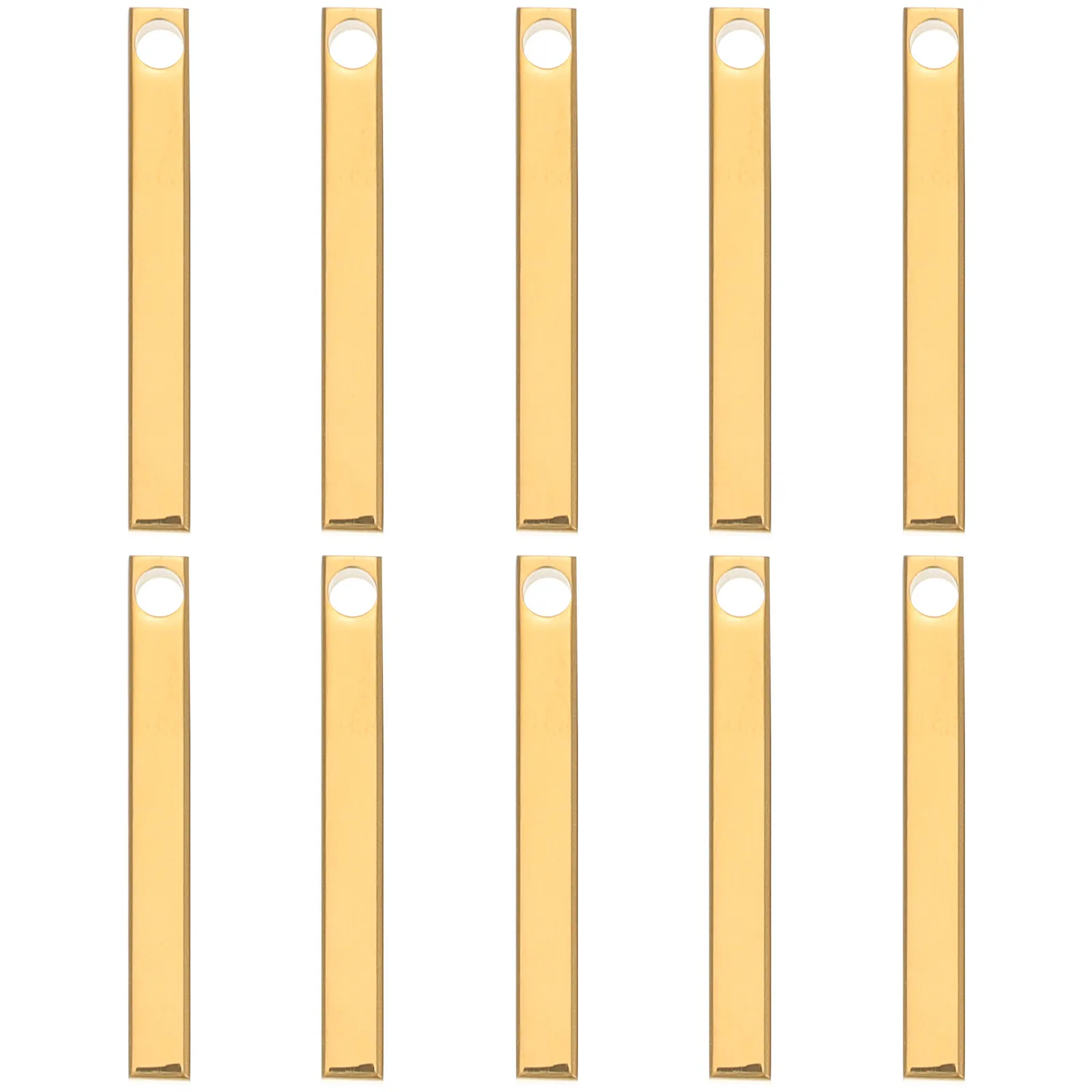 10Pcs Polished Stainless Steel Rectangle Engraving Bar Blank for DIY Necklace Bracelet Keychain Pendant Jewelry Making Name Tag