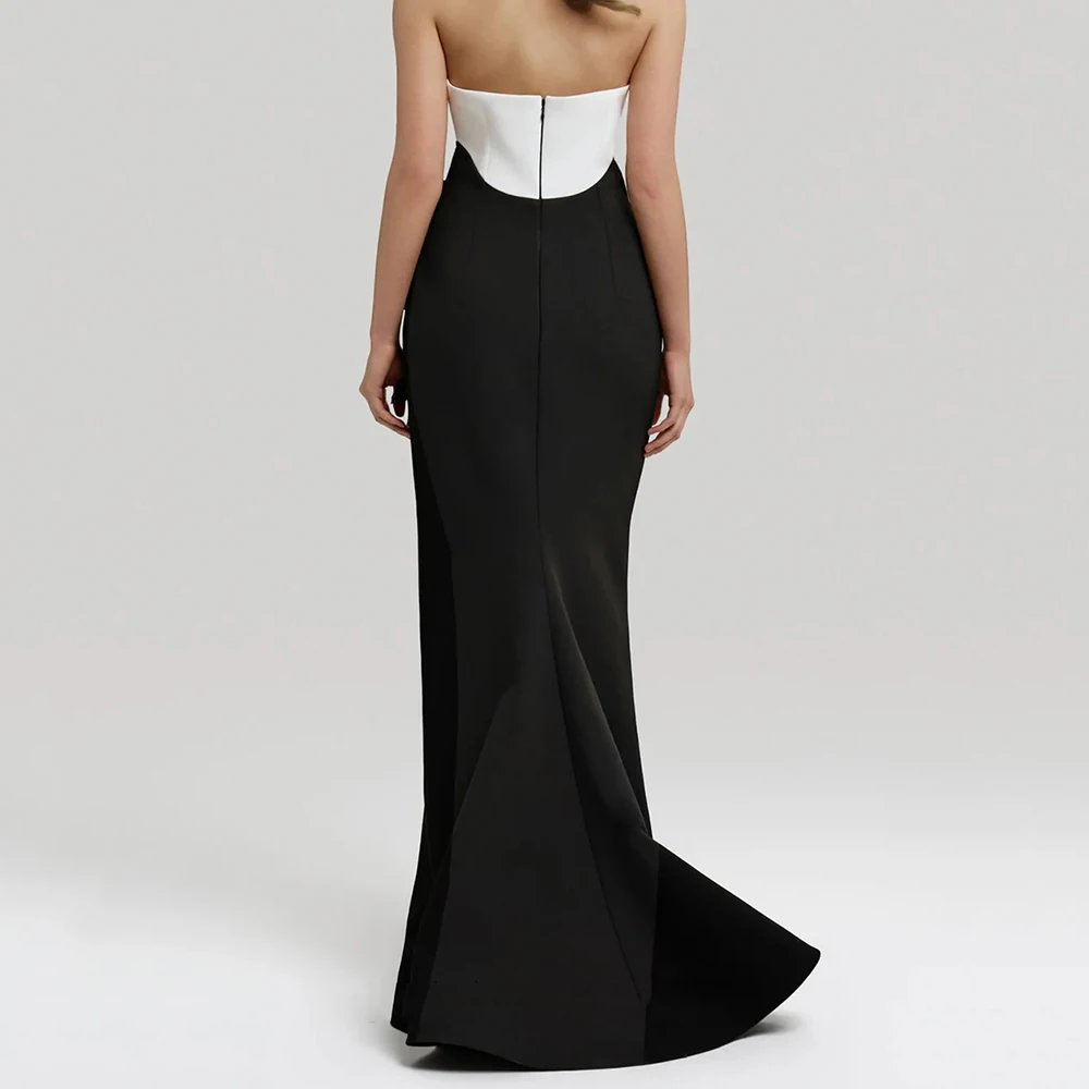 فساتين سهرة حورية البحر مخصصة بطول الأرض بدون حمالات بدون أكمام فستان حفلات موضة الزهور مطرزة بدون ظهر #2