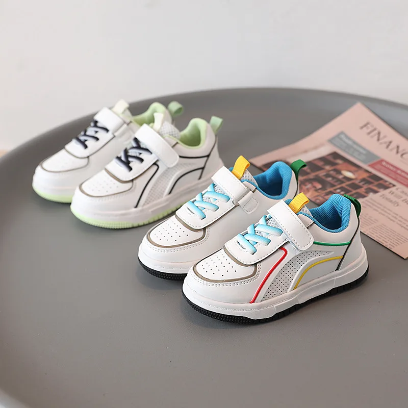 

Children Sneakers 2022 Summer Boys Casual Breathable Mesh Kids Fashion Assorted Striped Simple Spring