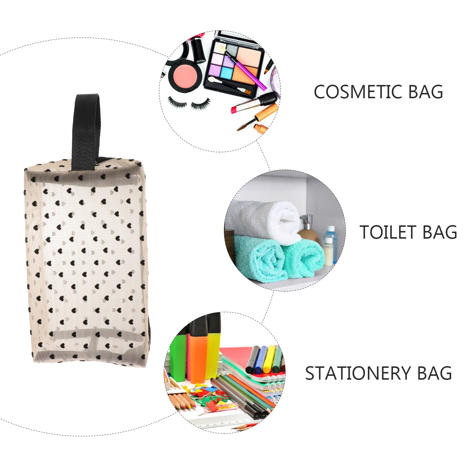 

Bag Mesh Makeup Kit for Women Travel Quilted Portable Toiletry Storage ganizer Outdoor Miss Bag Pouch