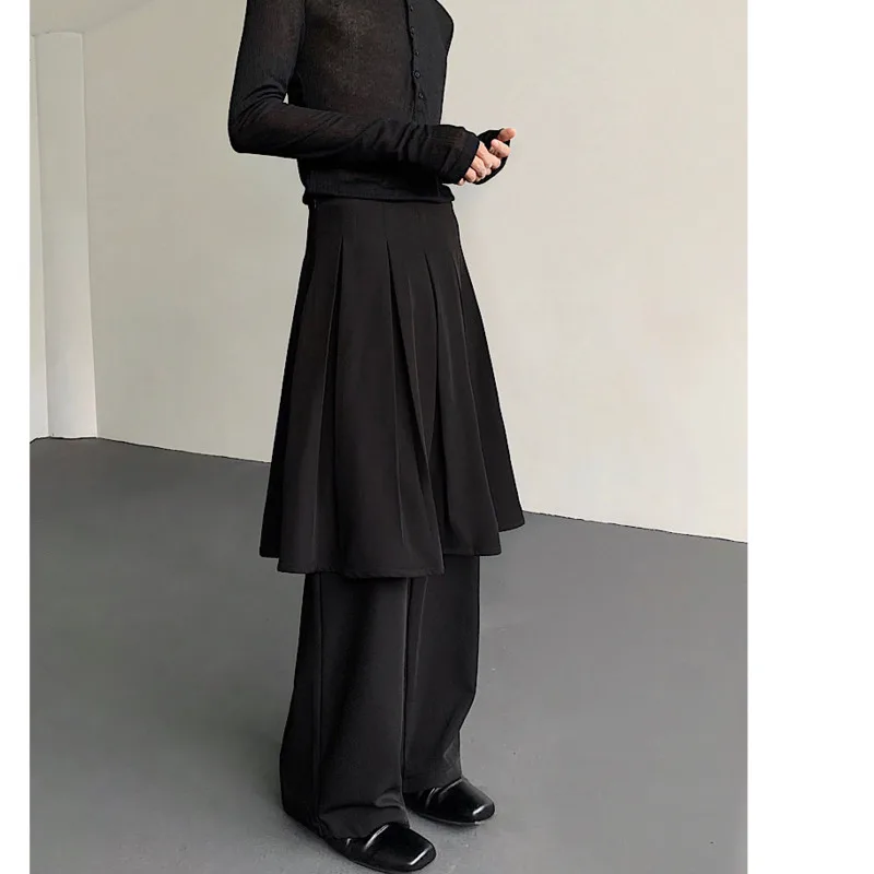 Luzhen saia decorar falso design de duas peças calças casuais dos homens cor sólida alta qualidade elegante bonito 2025 novas calças jy3418