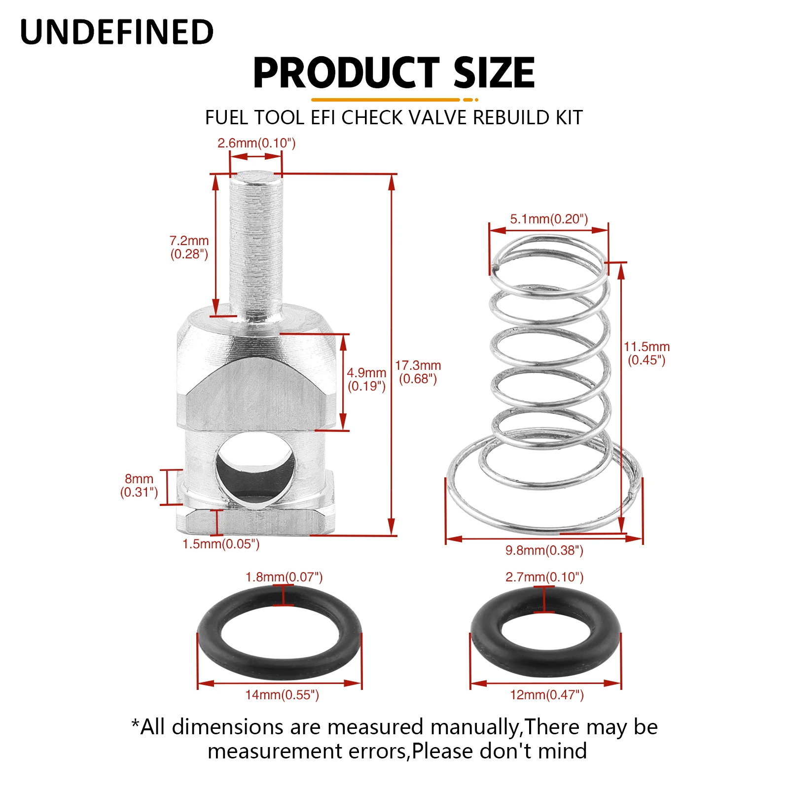 Fuel Check Valve Rebuild Kit MC-300 Fit for Harley Touring Road King Street Glide FLHT FLHR Dyna FLD 2001-Later O-rings Spring