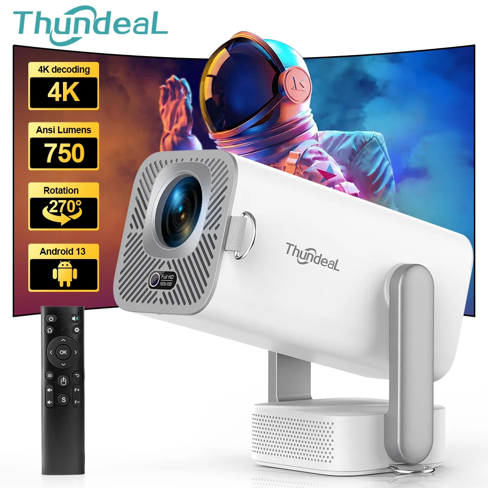 Проектор ThundeaL Full HD TD80 Pro 1080P 2K 4K TD80Pro TD80W с Wi-Fi, Android, мини-проектор, 3D LED, для домашнего кинотеатра