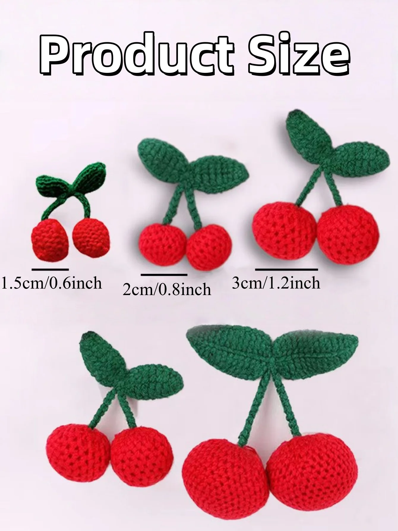 10/20 قطعة محبوك الكرز هوك النسيج DIY الحلي الحرفية لوازم الملابس قبعة الحذاء مفتاح سلسلة القرط ديكور قلادة الديكور