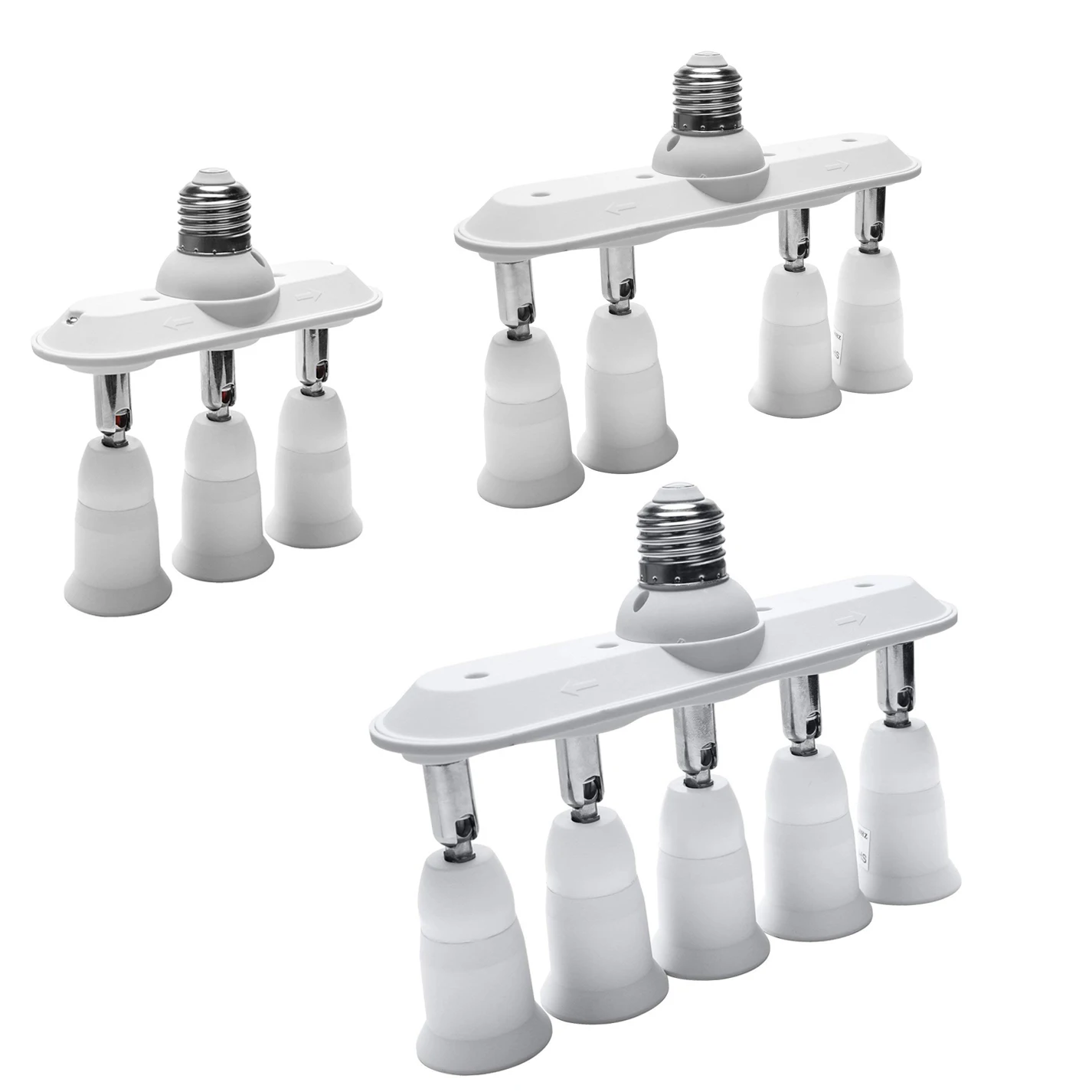 

E27-5E27 3/4E26 Линейный винт Эдисона CFL Светодиодная лампа Адаптер цоколя 250 В 2 А Разветвитель розетки