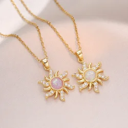 Sun Necklace, Woman Jewelry ,Fashion Wedding Party Accessories Gold Plated, Opal Sun Pendant ,Rapunzel Choker, Gift