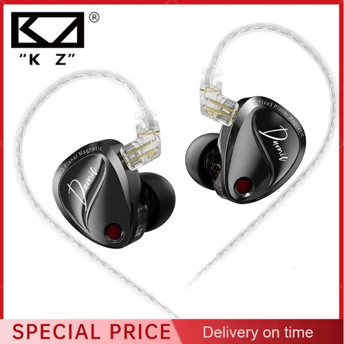 Auriculares KZ Duonic HiFi con súper carrera, tres conductores planos magnéticos, sintonización acústica HM, calidad de sonido sin pérdidas IMEs