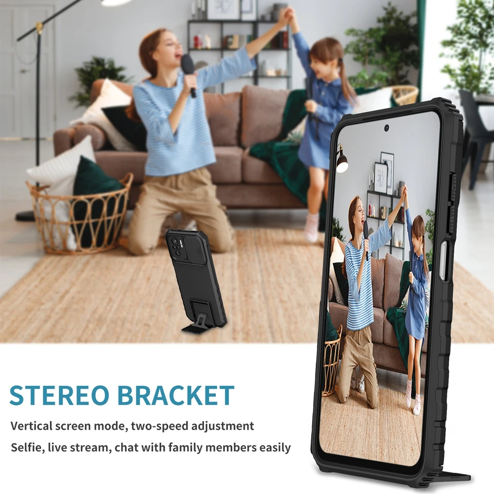 Slide Kamera Rüstung Telefon Fall für Redmi 8 8A 9 9A 9T 10 10X 10C A1 A2 A3 Hinweis 8 9 10 11 12 13 Pro Kunststoff Halter Hard Cover – Detail 8