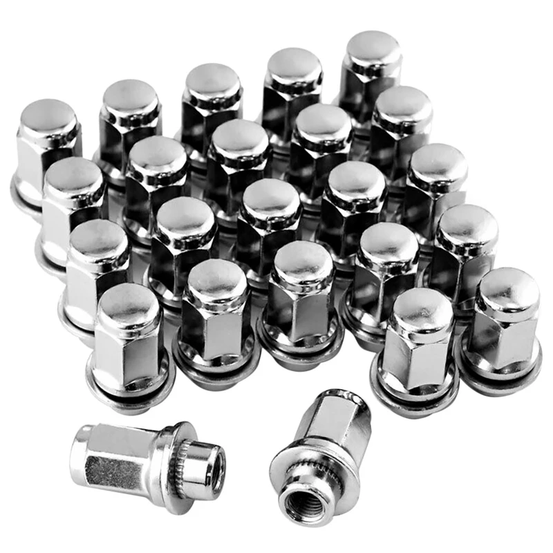 Set Of 24 Nuts Lugs Taller Chrome Wheel Nut (LUG) 90084-94002 For Toyota Tacoma 4 Runner Lexus