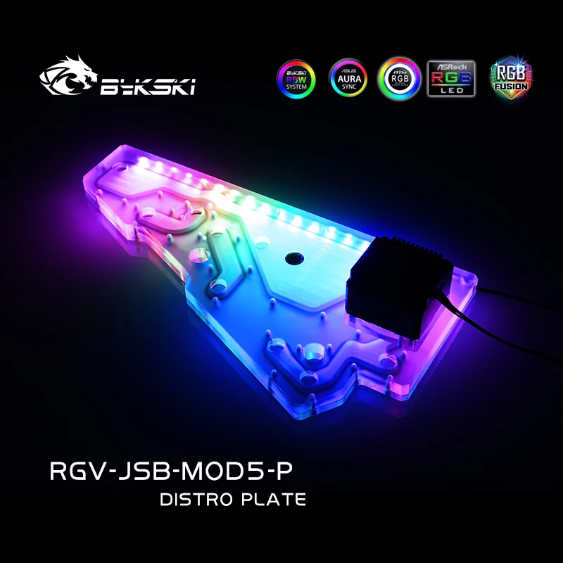 Imagem -04 - Bykski-placa Waterway para Chassis com Jonsbo Mod5 Case Bomba de Placa Distro pc Water Cooling Rgv-jsb-mod5-p