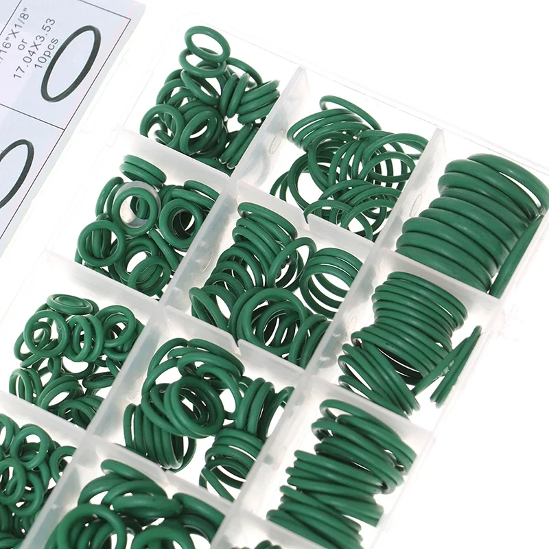 Kit de joints toriques en caoutchouc de haute qualité, 530 pièces, 18 tailles, pour système de climatisation automobile R134a, jeu de rondelles de climatisation