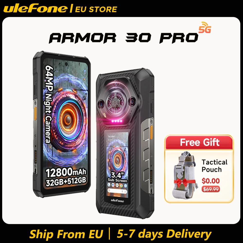 Ulefone Armor 30 Pro 5G Smartphone robuste Android 14 6,9 pouces 120 Hz 32 Go + 512 Go 12800 mAh Caméra nocturne 64 MP NFC 66 W Ulefone Armor 30 Pro 5G Smartphone robuste Android 14 6,9 pouces 120 Hz 32 Go + 512 Go 12800 mAh Caméra nocturne 64 MP NFC 66 W
