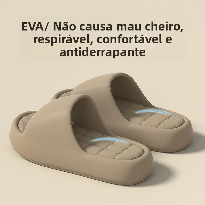 Chinelos de verão com sola grossa de EVA antiderrapante para uso interno e externo, sapatos baixos femininos e chinelos casua...