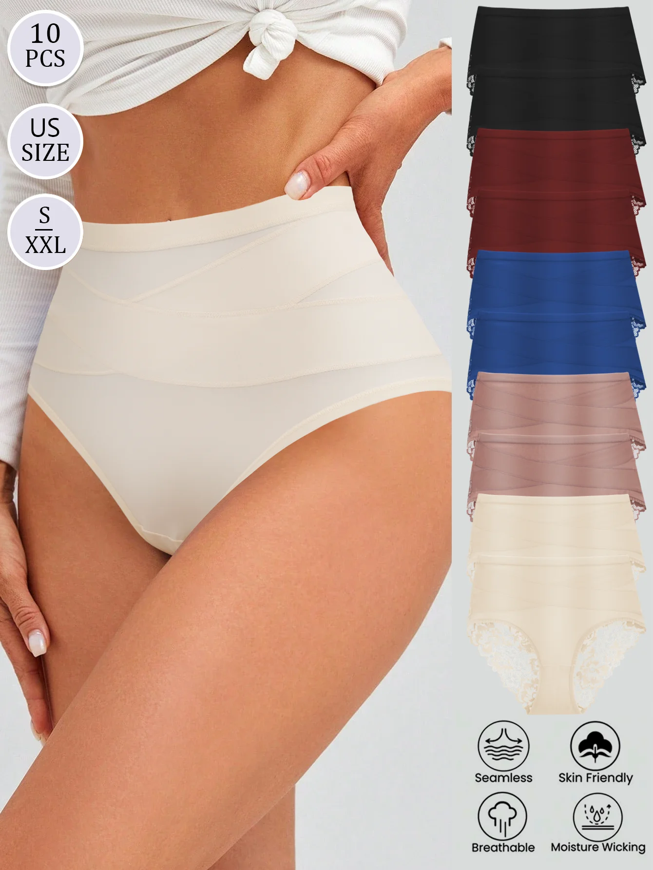 10 قطعة/المجموعة المرأة الظهر الدانتيل ملخصات منتصف الخصر ملخصات الأزهار ملخصات مثير لينة الملابس الداخلية مع الدانتيل تقليم تنفس الملابس الداخلية اليومية