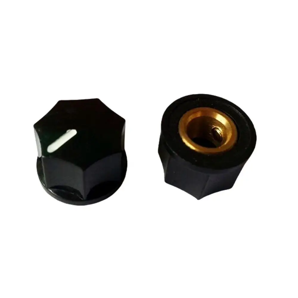4Pcs 15x10.5mm Pointer Control Knob 6.35mm 1/4 Inch Shaft Hole Brass Insert Guitar Effect Pedal Knob Fluted Pointer Design
