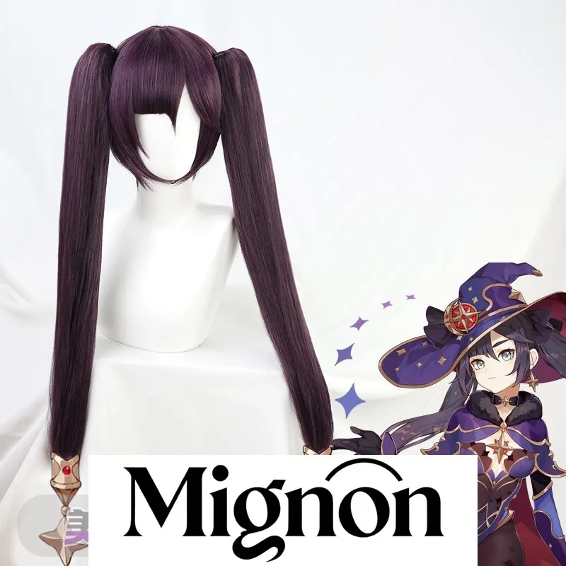

Genshin Impact Mona cosplay wig twin tails stock Halloween gift