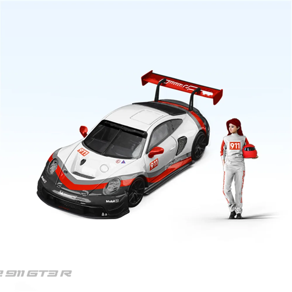 TIME MICRO/SR 1:64 911 GT3 Le Mans rot grün beschichtung Malerei Legierung Modellauto für Sammlung und Display