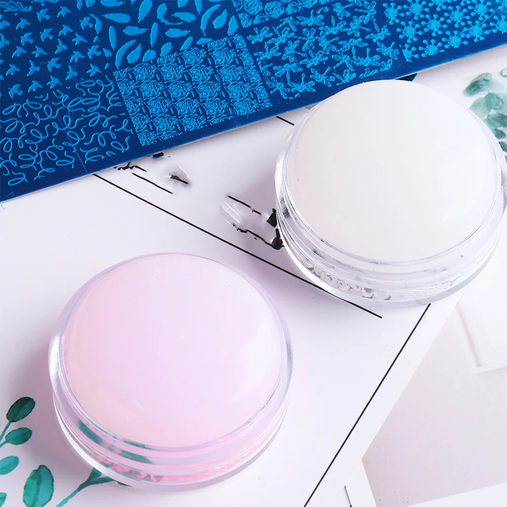 

4Pcs Silicone Manicure Stamper Compact Nail Art Printing Tool DIY Nail Transfer Stamper for Home Salon Use Manicure Accessories