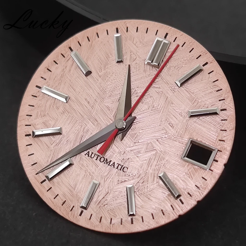 28.5mm Sakura Pink/Ice Blue/Light Green Texture Watch Dial With Polishing Watch Hands Suitable NH35 Movement Watch Accessories