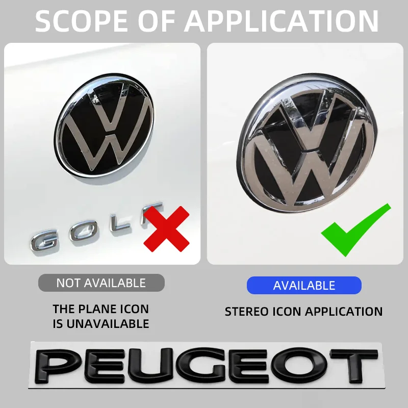 Volkswagen Auto-Logo Frontgrill Heckklappen-Dekorationsaufkleber für VW GTI Golf Polo Passat Tiguan T-ROC CC Arteon/Autoschlüsselanhänger. – Detail 2