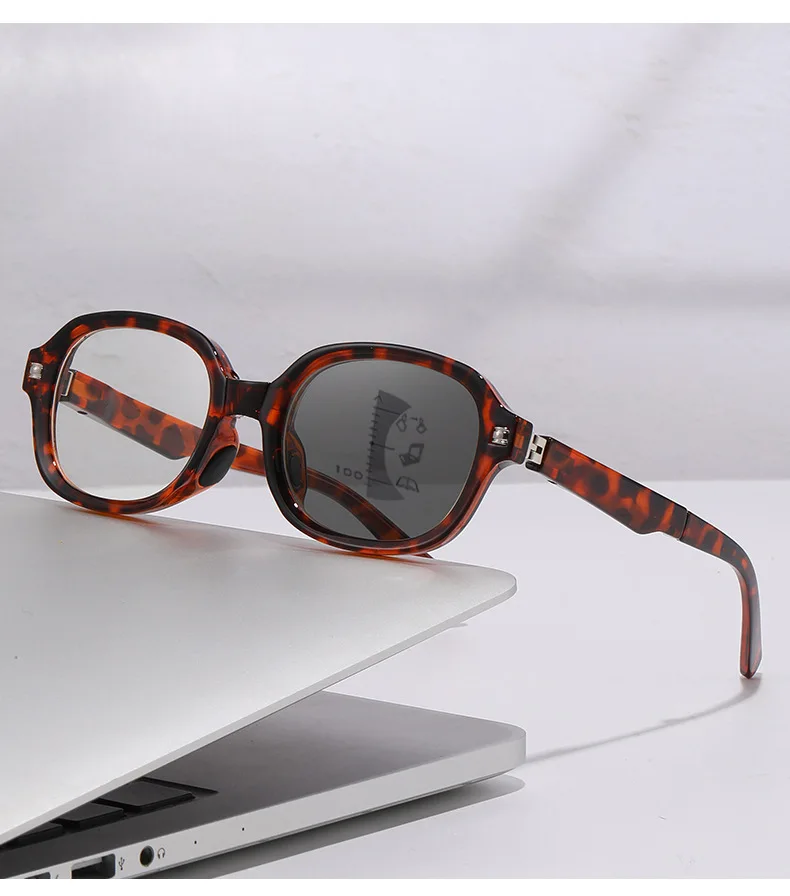 Faltbare Presbyopie-Brille, mehrere Brennweite + farbwechselnde Brillengläser, tragbare und minimalistische Lesebrille mit zwei Entfernungen – Detail 10