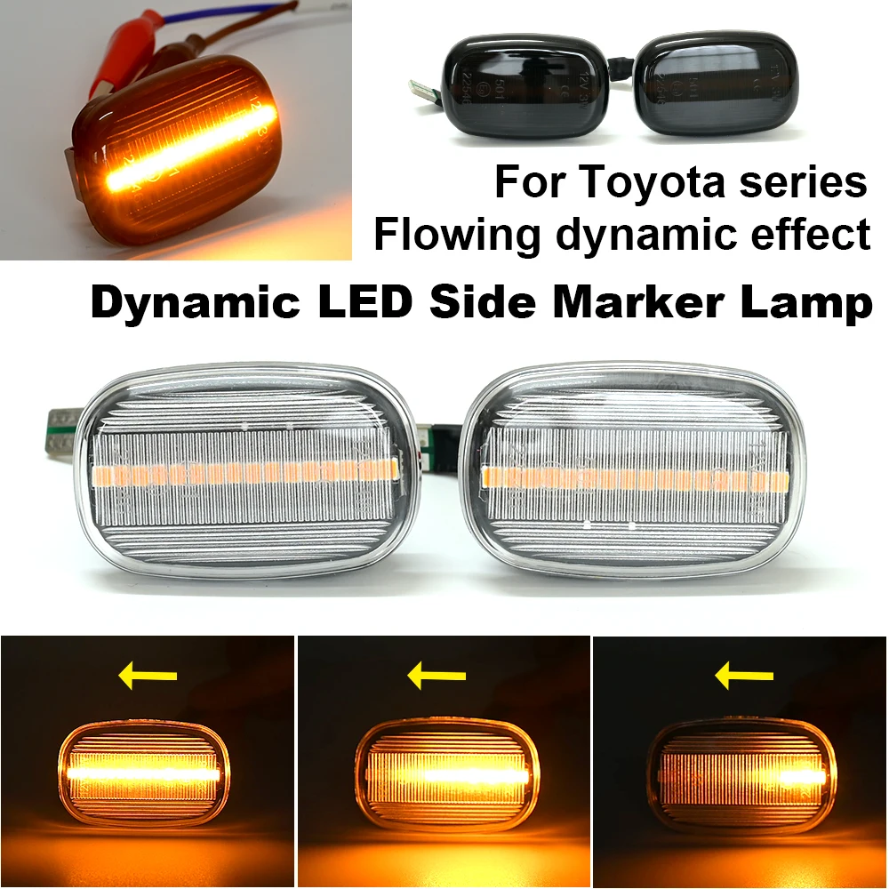 For Toyota Corolla Harrier Yaris Hilux Avensis Probox Fielder Lexus GS RX 300 330 350 LED Dynamic Side Marker Turn Signal Light