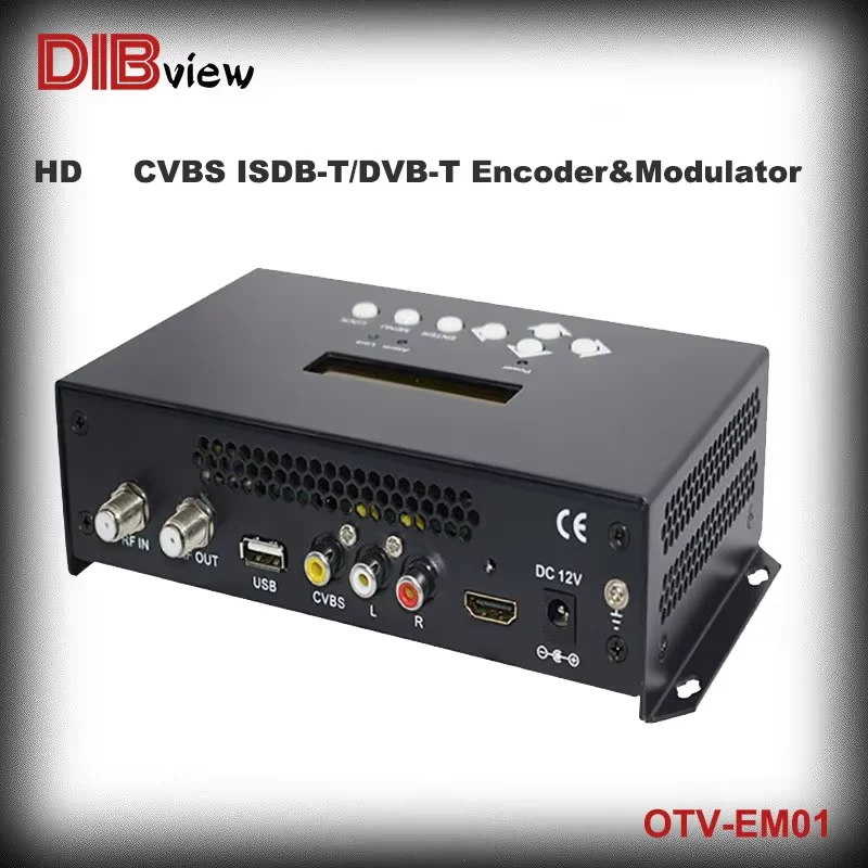 OTV-EM01 Video HD CVBS to RF ISDB Tb DVB-T Encoder modulator for home entertainment, Digital Signage hotels, shops, restaurants