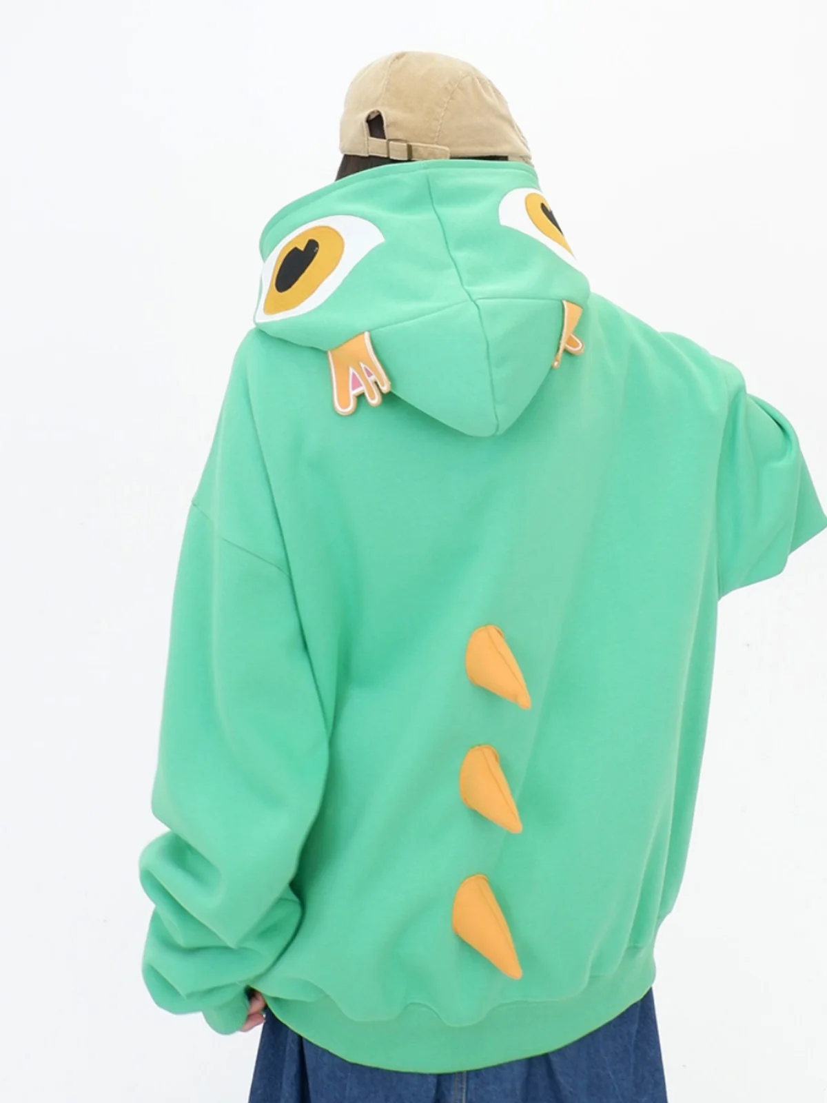 Cartoon Dinosaur sweatshirts Cardigan Women's 2023 Autumn/Winter New Loose Fit BF Children's Fun Retro Coat Trend Hoodies