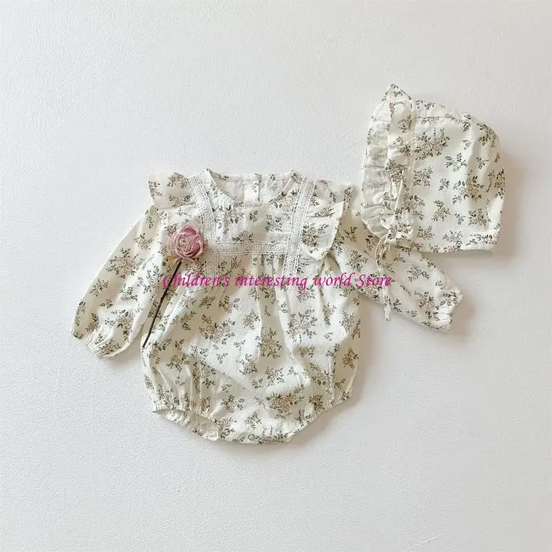 

Новая осень для девочки Floral Long Roomves Girls Girls с шапкой 425f