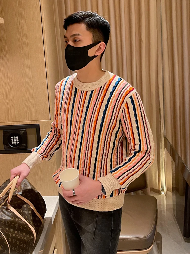 

Thiened Knitted Sweater for Men Retro Artistic Twisted Yarn Warm Top Winter Faion Ci Sle Long Sve round ...