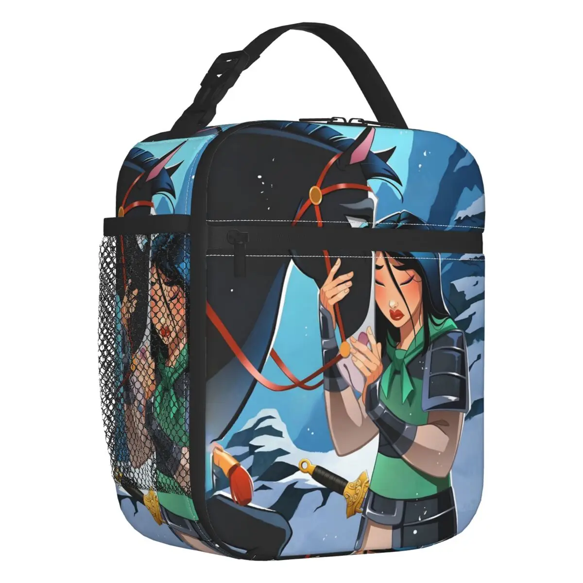 

Многоразовый ланч-бокс Mulan на заказ, многофункциональный хоробрый герой, милый кулер с рисунком принцессы, термоизолированная сумка для обеда, школьная сумка