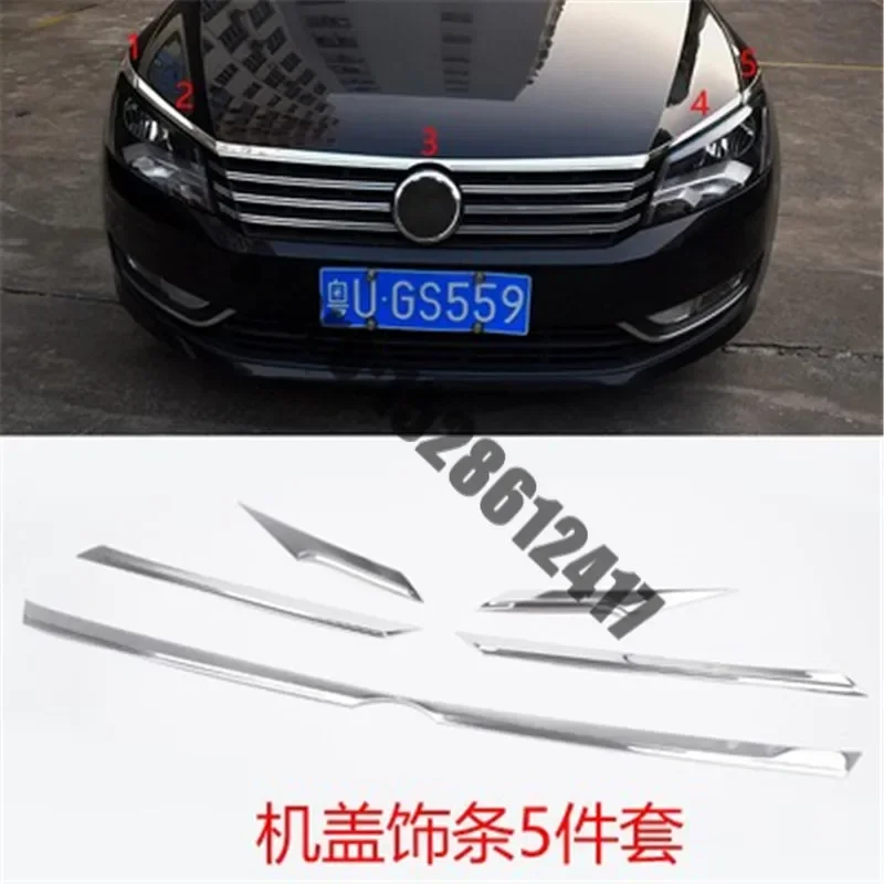 

For VW/Volkswagen Passat B7 2012 2013~ 2016 stainless steel Front Grille Around Trim Racing Grills Trim car accessories 5PCS