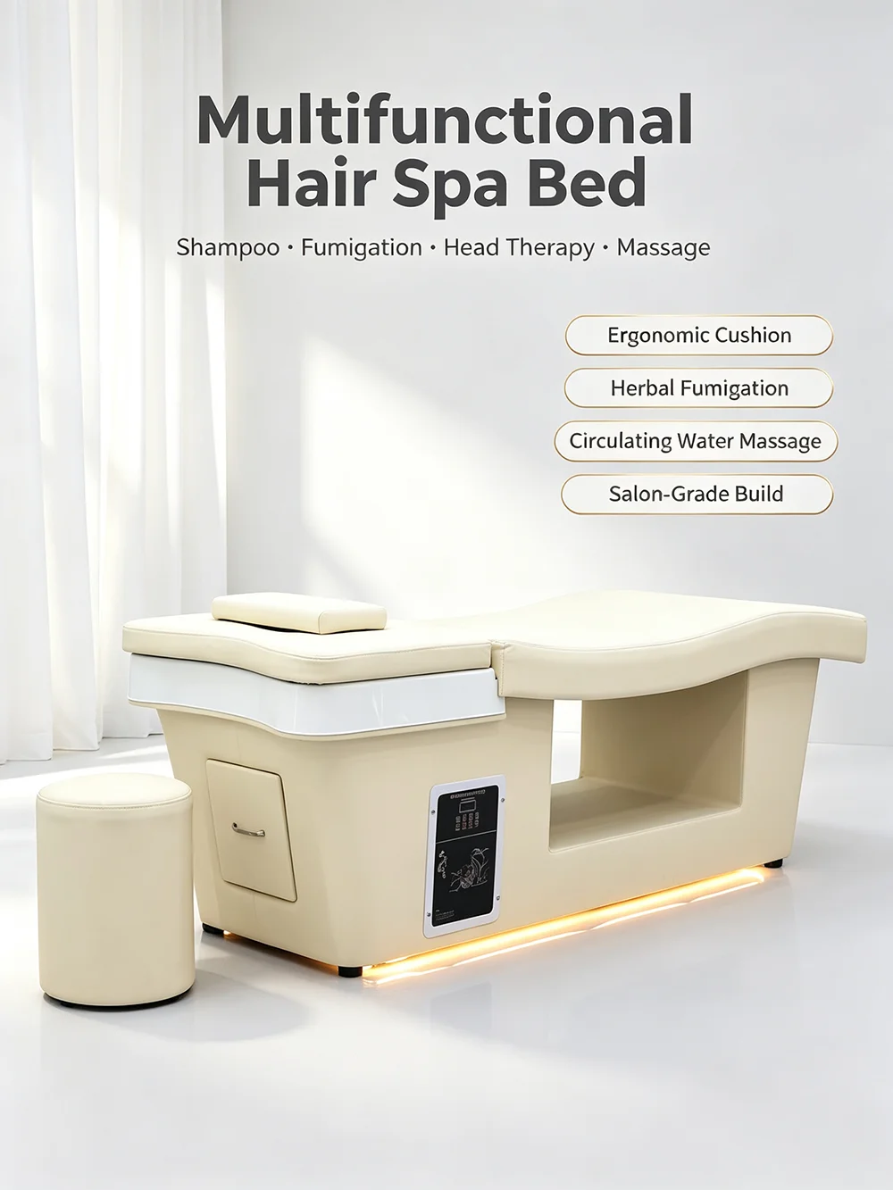 2026 Shampoo-Bett mit Kopf-SPA & Begasung Thai-Massagetisch Salon-Möbel Maßanfertigung für Haarwasch- & Gewerbliche Nutzung – Detail 3