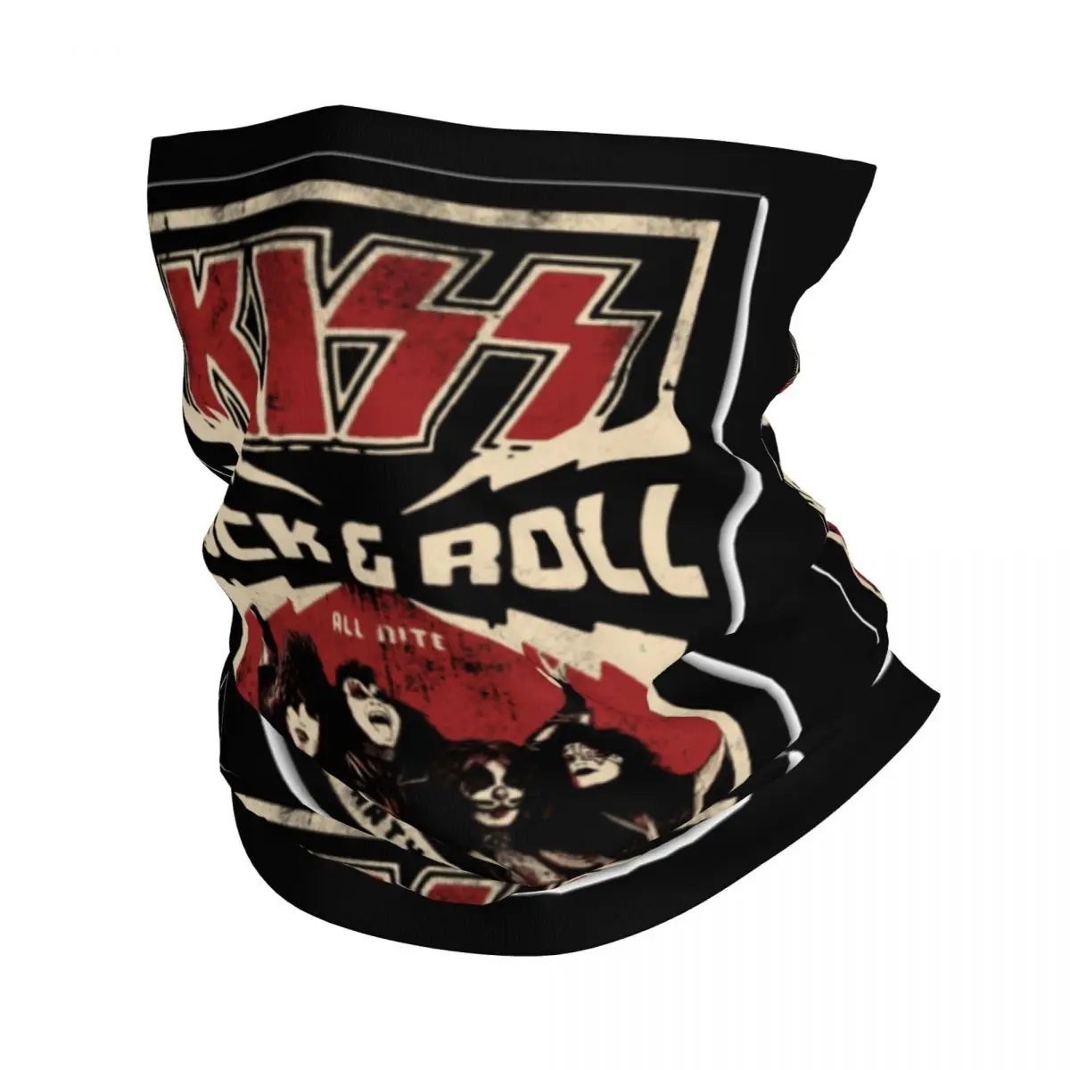 American Rock Band KISS Bandana Neck Gaiter Printed Hip Hop Mask Scarf Warm Balaclava Cycling for Men Women Adult Windproof