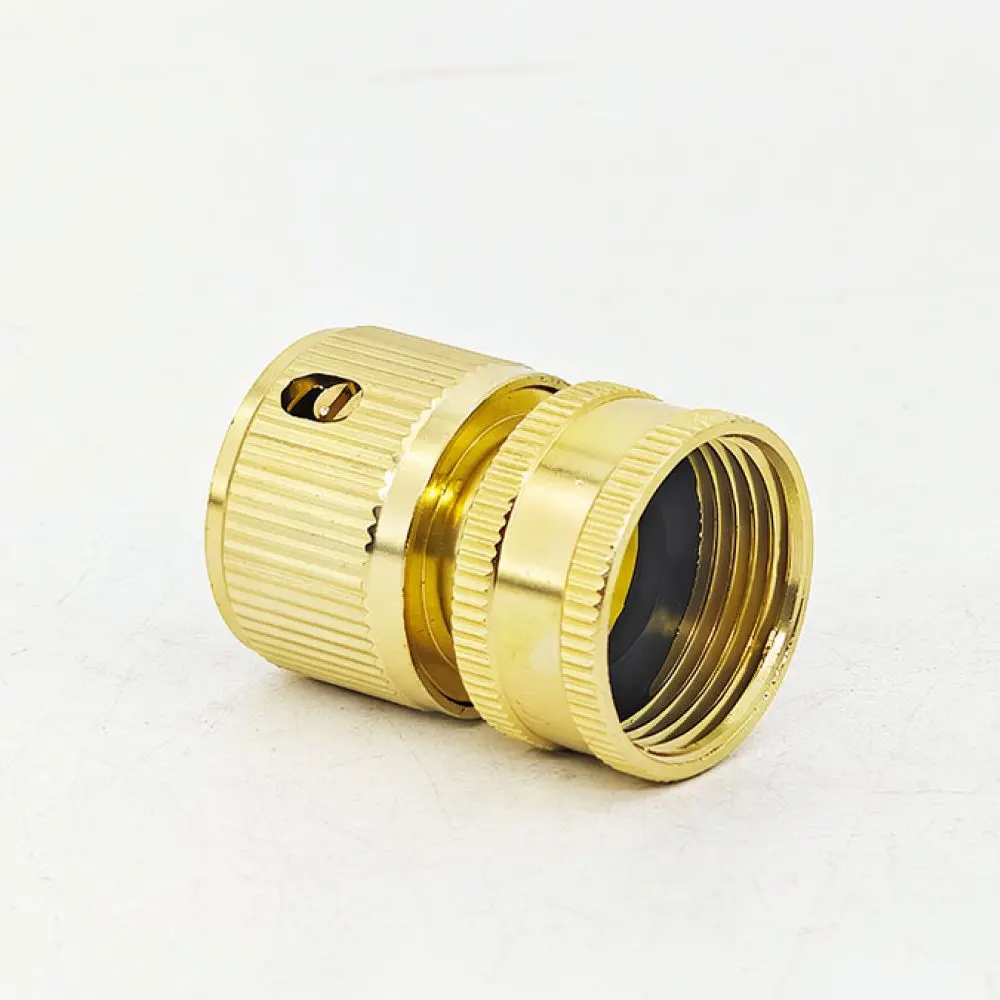 Water Hose Connector Aluminum Female Thread 3 4 Inch Adapter Garden Irrigation Dispenser Pipe Joint Copper Plated