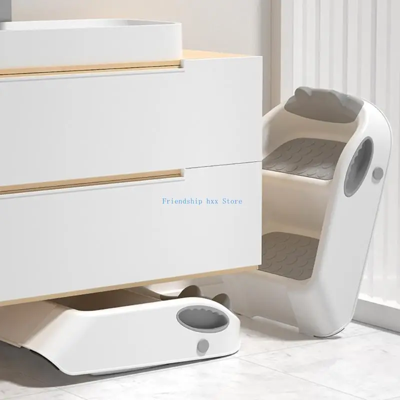 F1CB Foldable Easy to Carry Baby Ladder Stool Helper 2 Step Stool for Potty Training